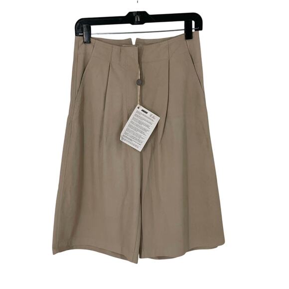 Gentry Portofino 100% Lambskin Leather A-Line Skirt Brown Size 40 - Picture 1 of 6